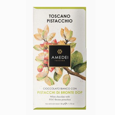 amedei white chocolate bar w/pistachios