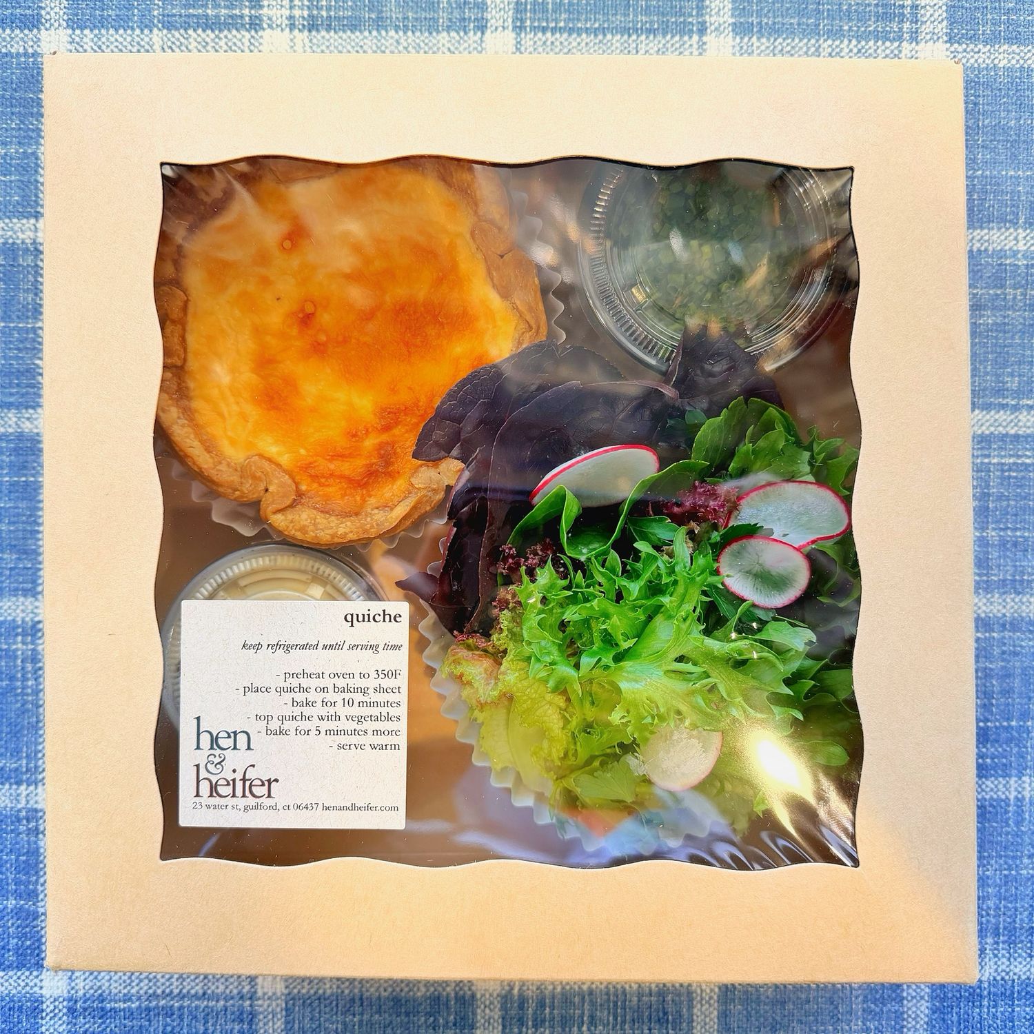 cheese &amp; potato quiche COLD TO GO