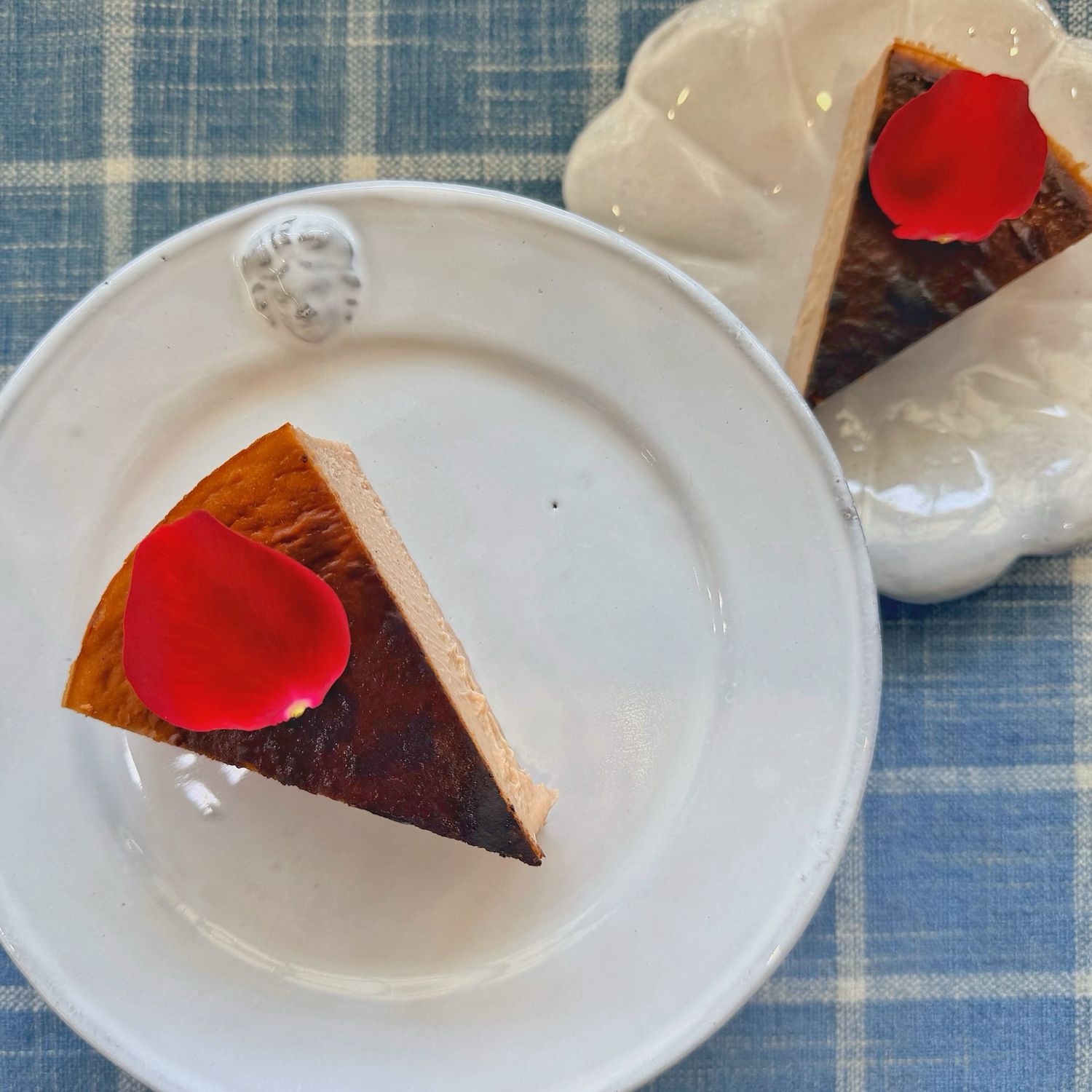 MDAY26 raspberry rose basque cheesecake, slice