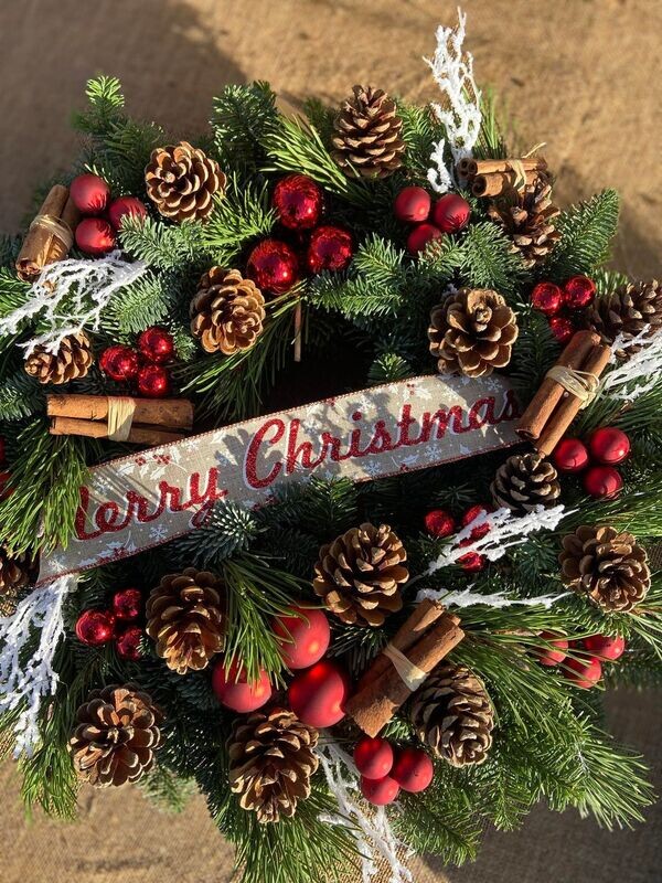 Merry Christmas Ribbon Wreath