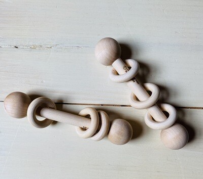 Maple Baby Rattle With Rings