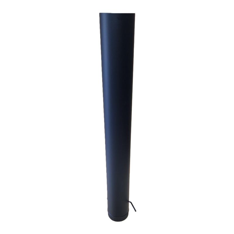 S/S Flue Met Black - 150 x 1200 w/Butterfly Damper (Rural-2ha+) (Choose Colour)