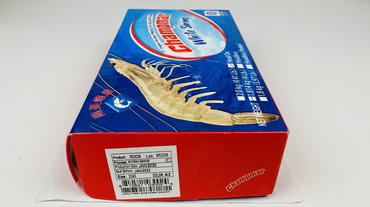 30/40 H/O BLK WHT Shrimp 4lbs 有头虾