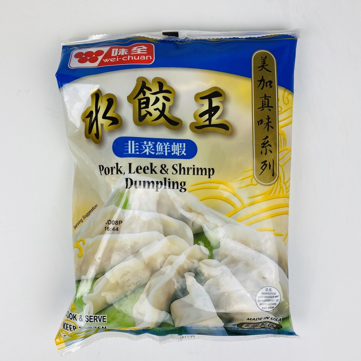 Wei Chuan Leek & Shrimp Dumpling 21oz 味全韭菜鲜虾水饺