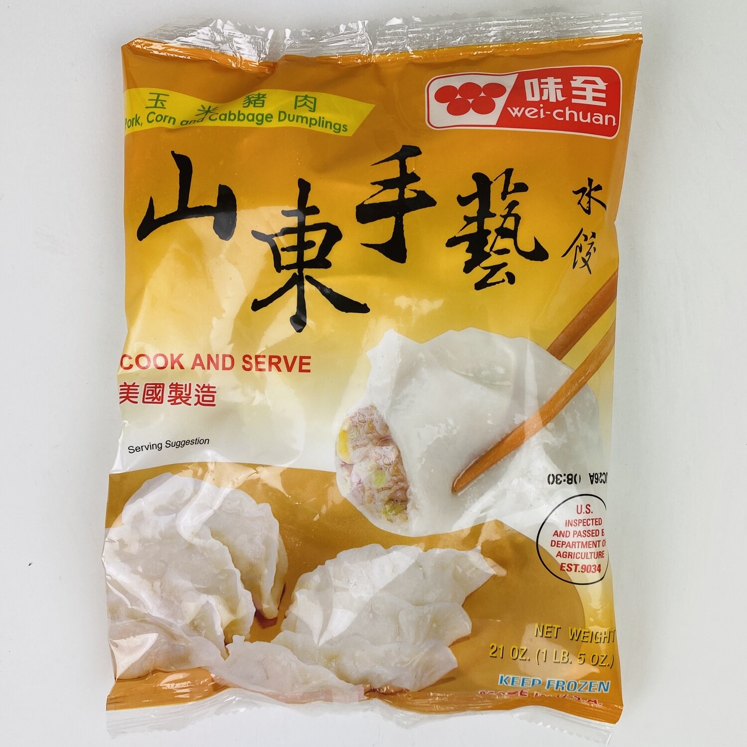 Wei Chuan Corn&Pork Dumpling 21oz 味全玉米猪肉水饺