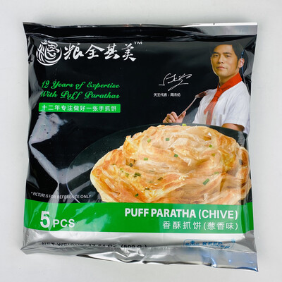 Lqqm Puff Paratha Pancake-Chive 17.64oz 粮全其美香酥抓饼-葱香味