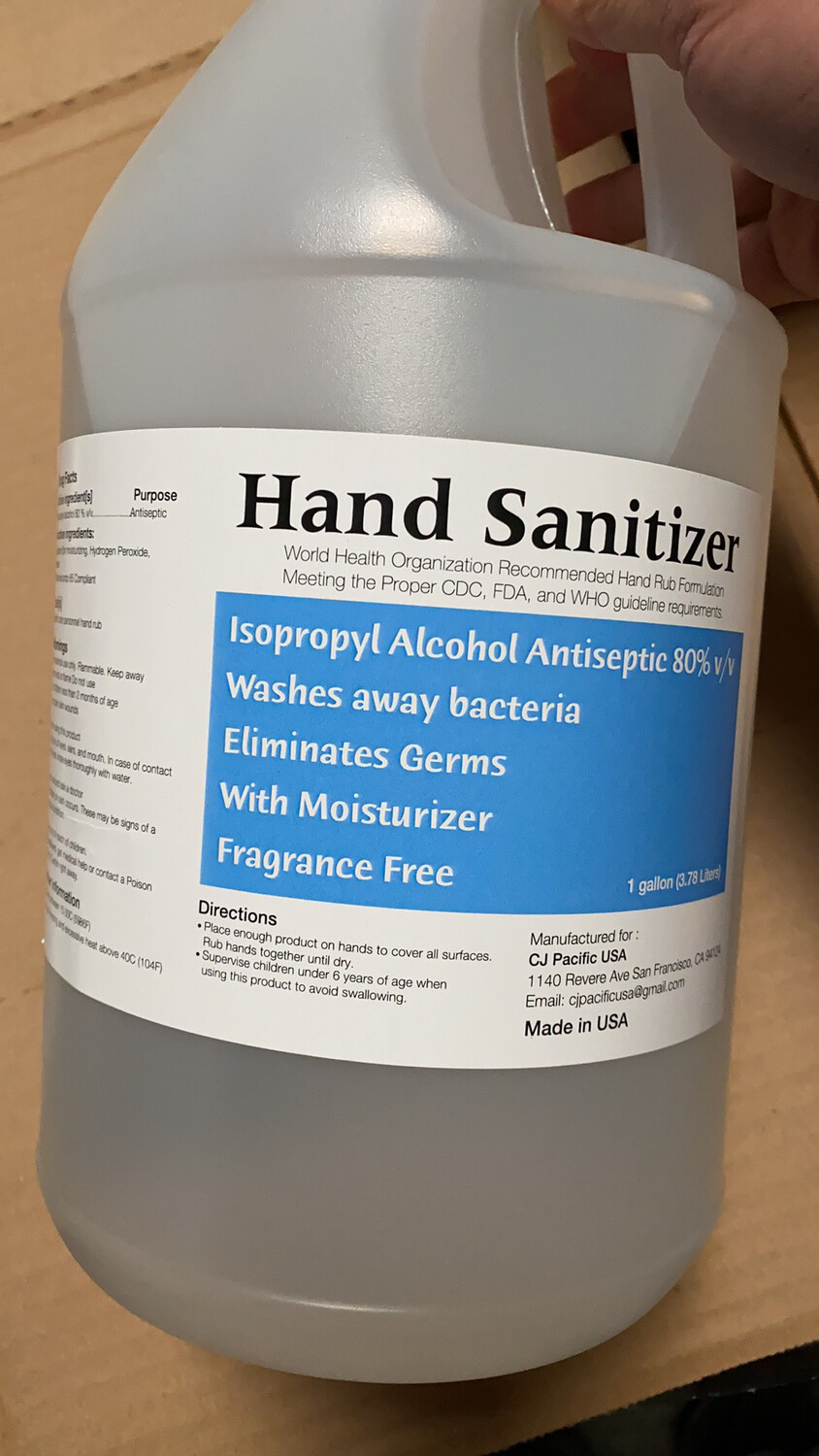 Hand Cleanser Gel 1gal 消毒洗手液 (啫喱剂)