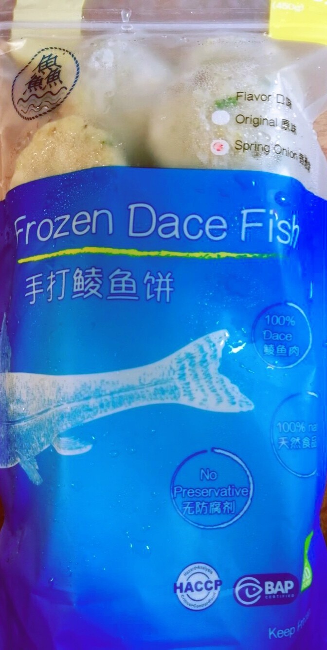 热销产品！Frozen Dace Fish 16oz 手打鲮鱼饼 香葱味