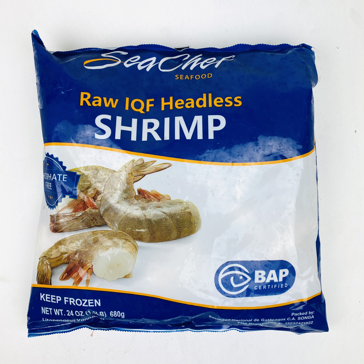 16/20 IQF WHT H/L Shrimp 南美无头虾 1.5磅