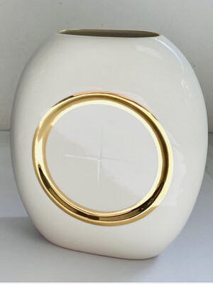 送大礼！ 日本Dynasty彫金藝術公司出產，白色和24k 金边花瓶 买满$100免费送精美花瓶1个 每单限一种赠品