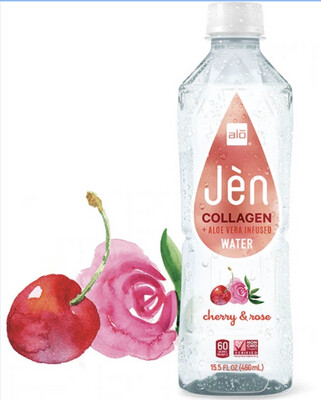 ALO JEN Collagen-Cherry Rose 胶原蛋白水+玫瑰樱桃 15.5ozX12