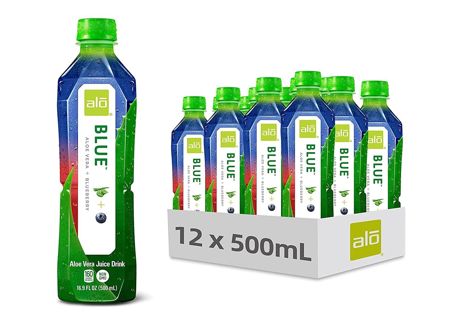 ALO BLUE - BLUEBERRY + ALOE 芦荟汁+蓝莓 16.9oz x 12