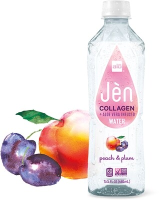 ALO JEN Collagen -Peach +Plum 胶原蛋白水+水蜜桃西梅 15.5ozX12