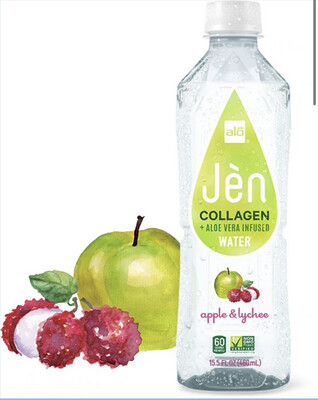 ALO JEN Collagen-Apple + Lychee 胶原蛋白水+苹果荔枝 15.5ozX12