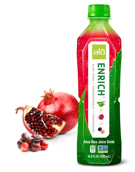 ALO ENRICH - POMEGRANATE + CRANBERRY + ALOE 芦荟汁+石榴蔓越莓 16.9oz x 12