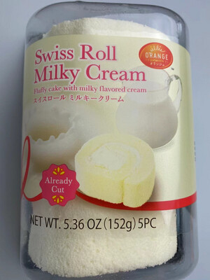 Orange Swiss Roll Milky Cream  瑞士奶油卷 冷冻 5.36oz/(5片）