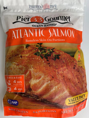 Pier 33 Gourmet Atlantic Salmon真空大西洋带皮三文鱼排 1.5LB