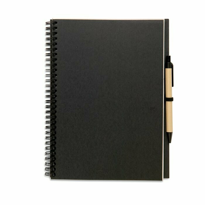 Libreta con cubierta negra o marrón natural