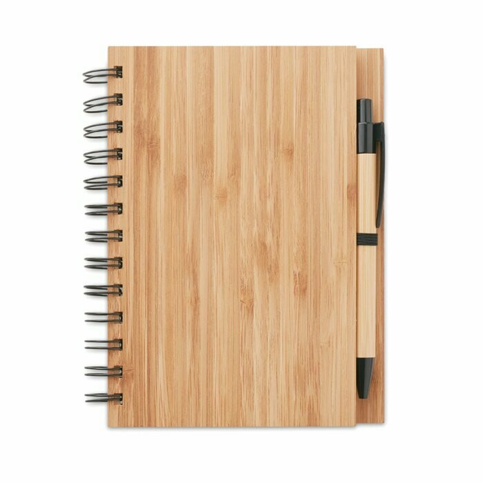 Cuaderno A5 espiral y tapa bambú