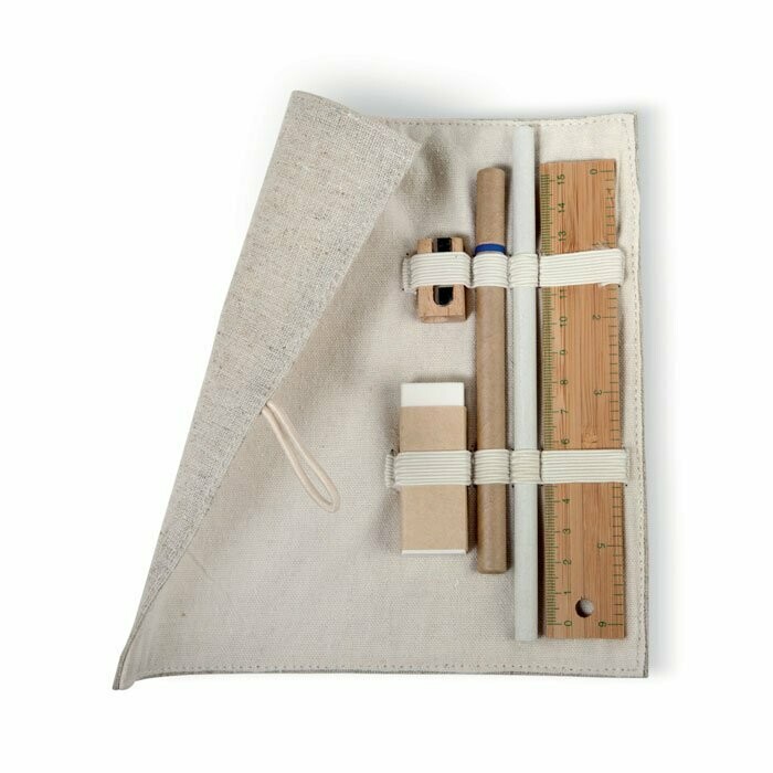 Estuche en yute y algodón