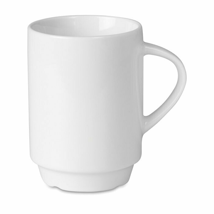 Taza de porcelana apilable