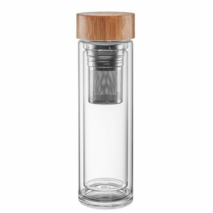 Botella de cristal con doble capa