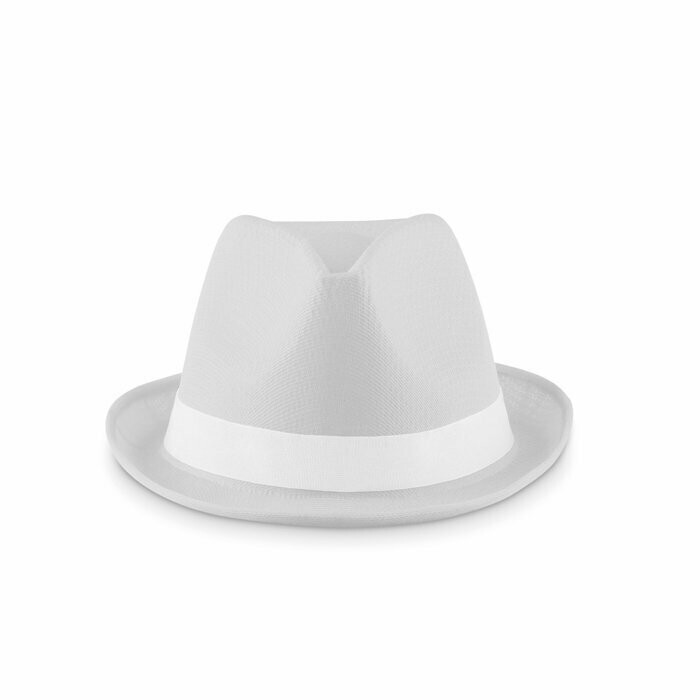 Sombrero de poliéster imitación paja, Color del artículo: Blanco