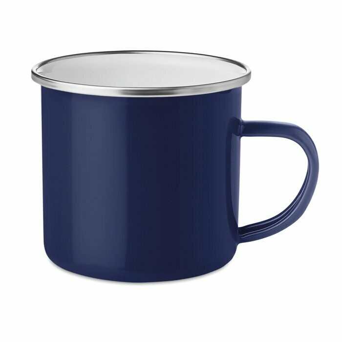 Taza vintage en esmaltado metálico