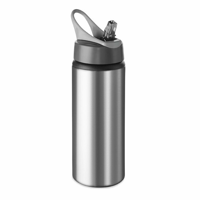 Botella de aluminio con pajita plegable