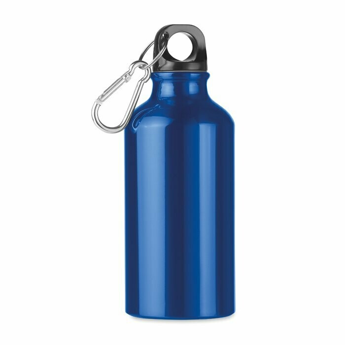 Botella de aluminio de una sola capa con mosquetón, Color del artículo: Azul