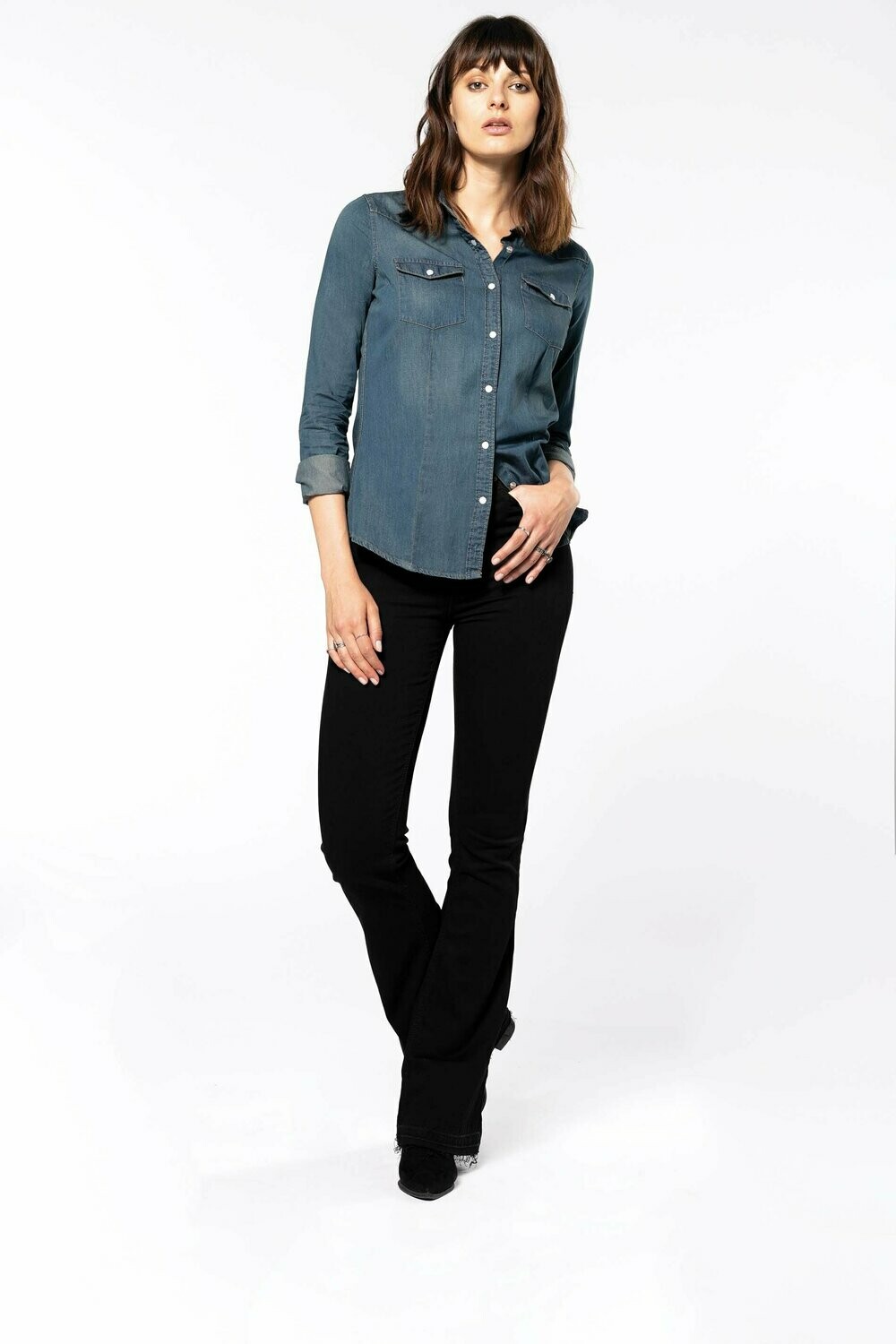 Camisa denim mujer