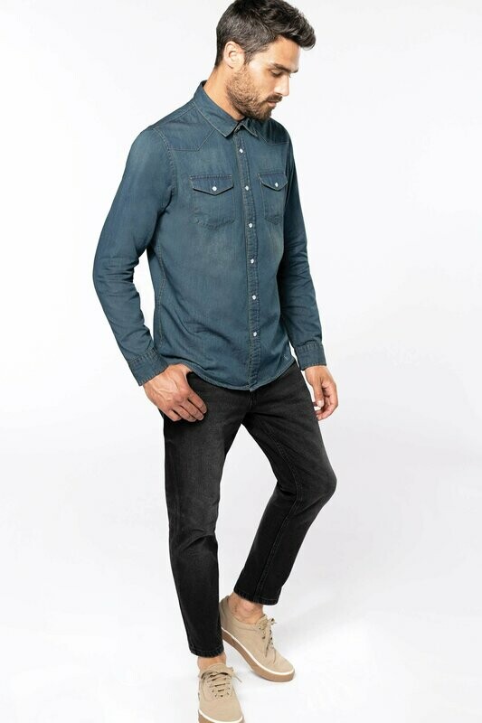 Camisa denim hombre