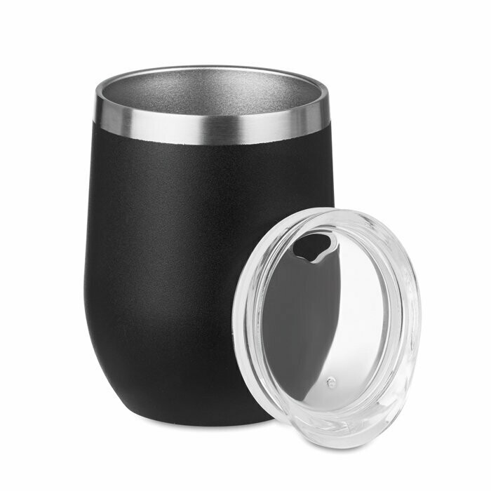 Vaso de doble capa en acero inoxidable 300ml, Color del artículo: Negro