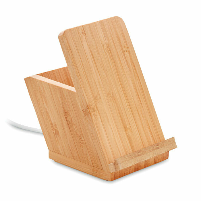 Cargador inalámbrico de bambú
