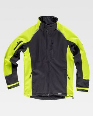 Chaqueta WorkShell Sport ligera 270gr, Color: Negro-Amarillo AV