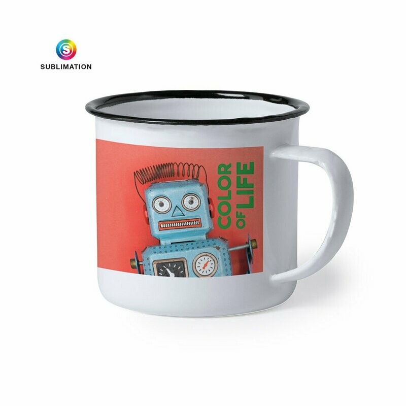 Taza metálica retro 380ml para sublimación