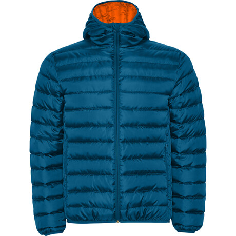 Chaqueta de hombre tacto pluma con capucha, Color: Azul Luna