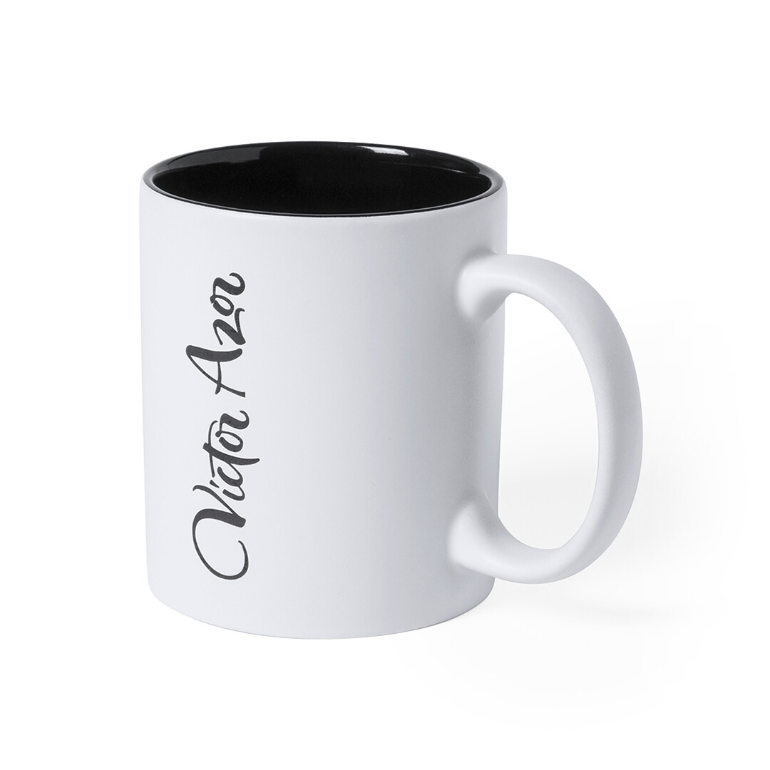 Taza de cerámica blanca int de colores de 350ml