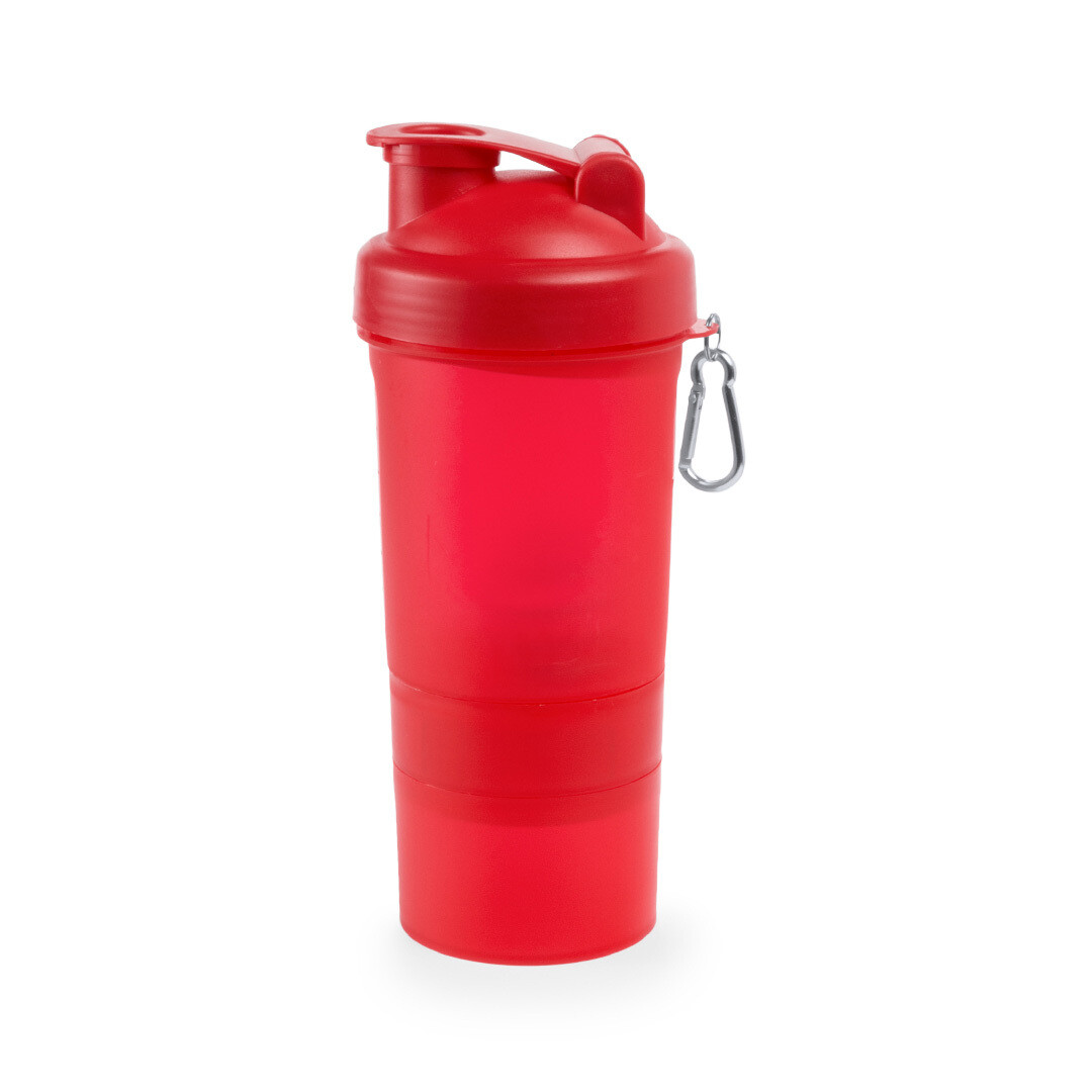 Bidón multicompartimento en PP 400ml, Color: Rojo