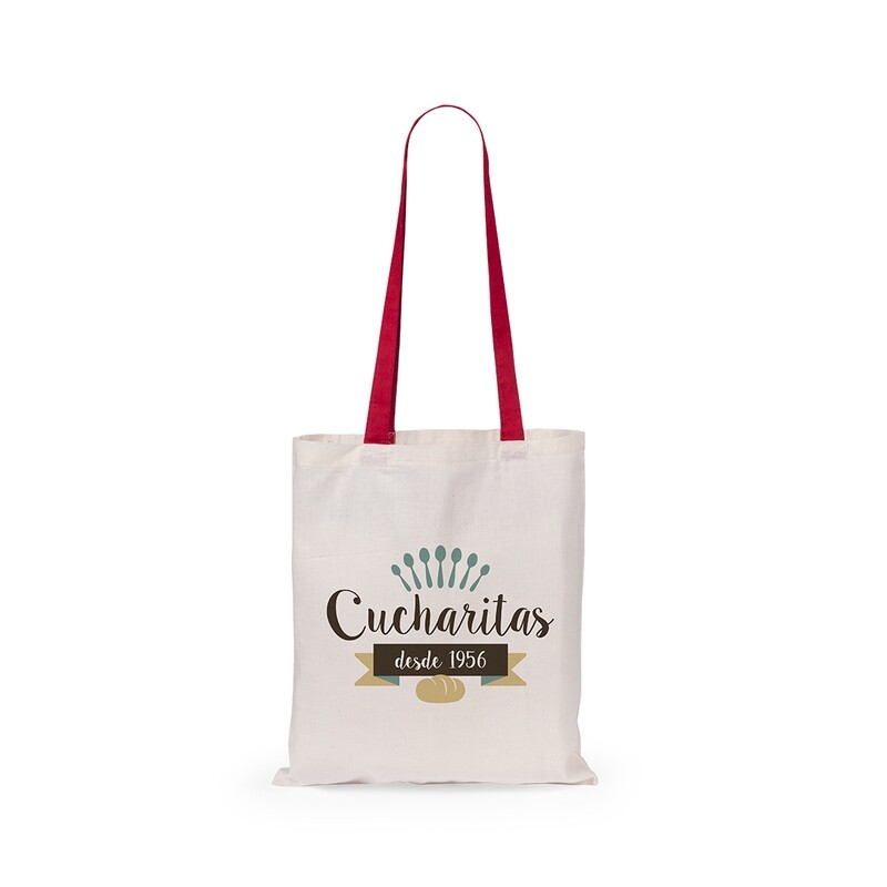 Tote bag algodón asa a color 105gr