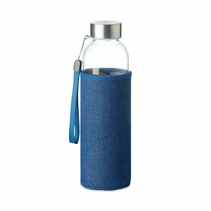 Botella de cristal con funda de neopreno