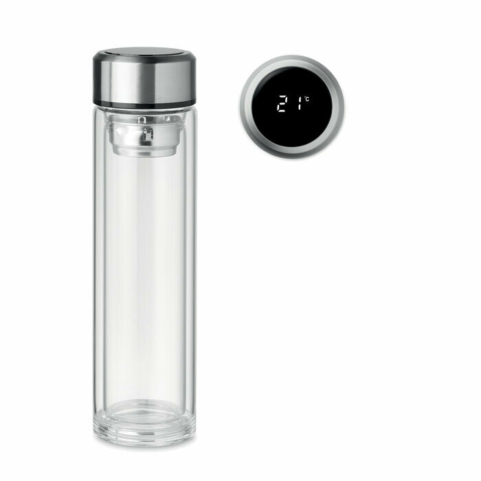 Botella de cristal con termómetro táctil con infusor