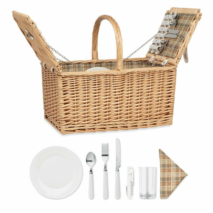 Cesta de picnic de mimbre para 4 personas