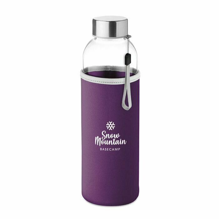 Botella de cristal con funda de neopreno, Talla: 1 Color (min. 25 uds.)