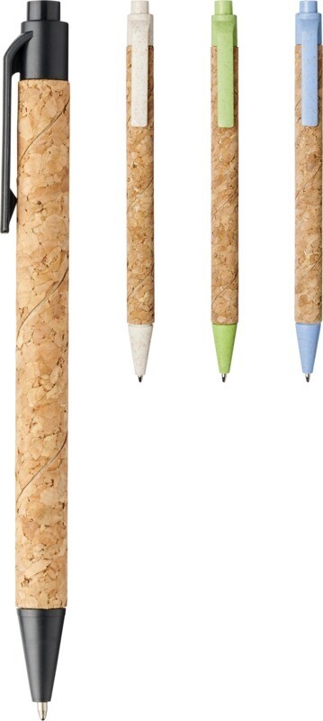 Bolígrafo ecológico de corcho, paja de trigo y plástico