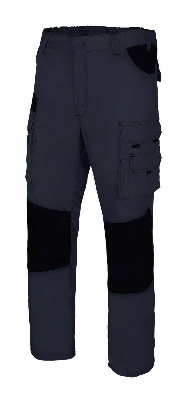 Pantalón en canvas multibolsillos  bicolor 290gr, Color: Navy/Negro