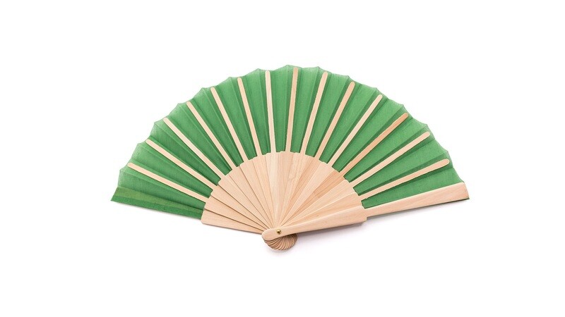 Abanico de varillas de madera