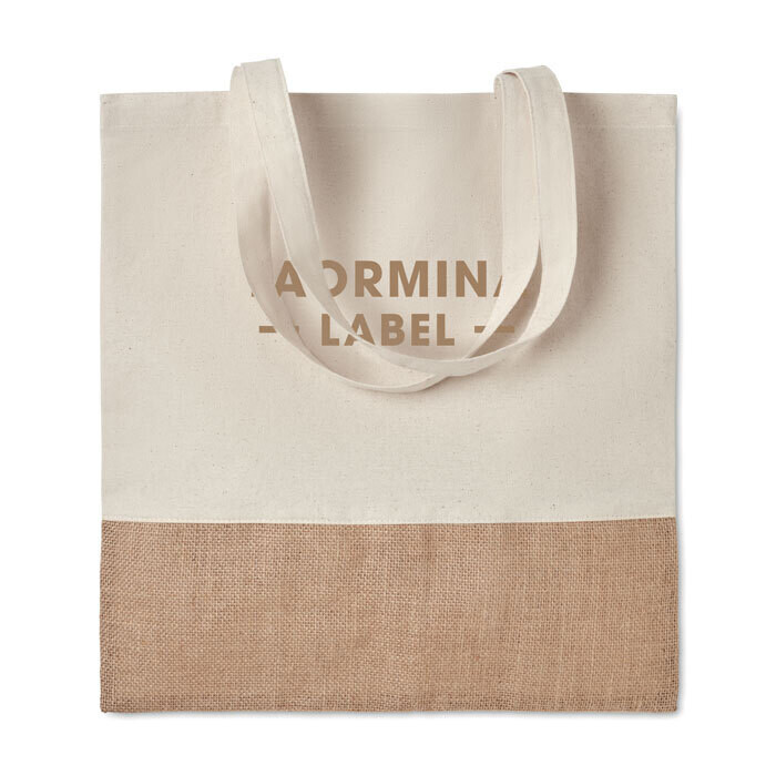 Tote bag algodón y yute 160gr, Talla: 1 color