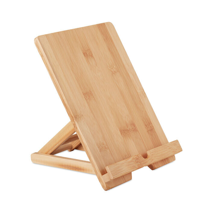 Soporte plegable para tablet o smartphone en bambú Soporte plegable para tablet o smartphone en bambú