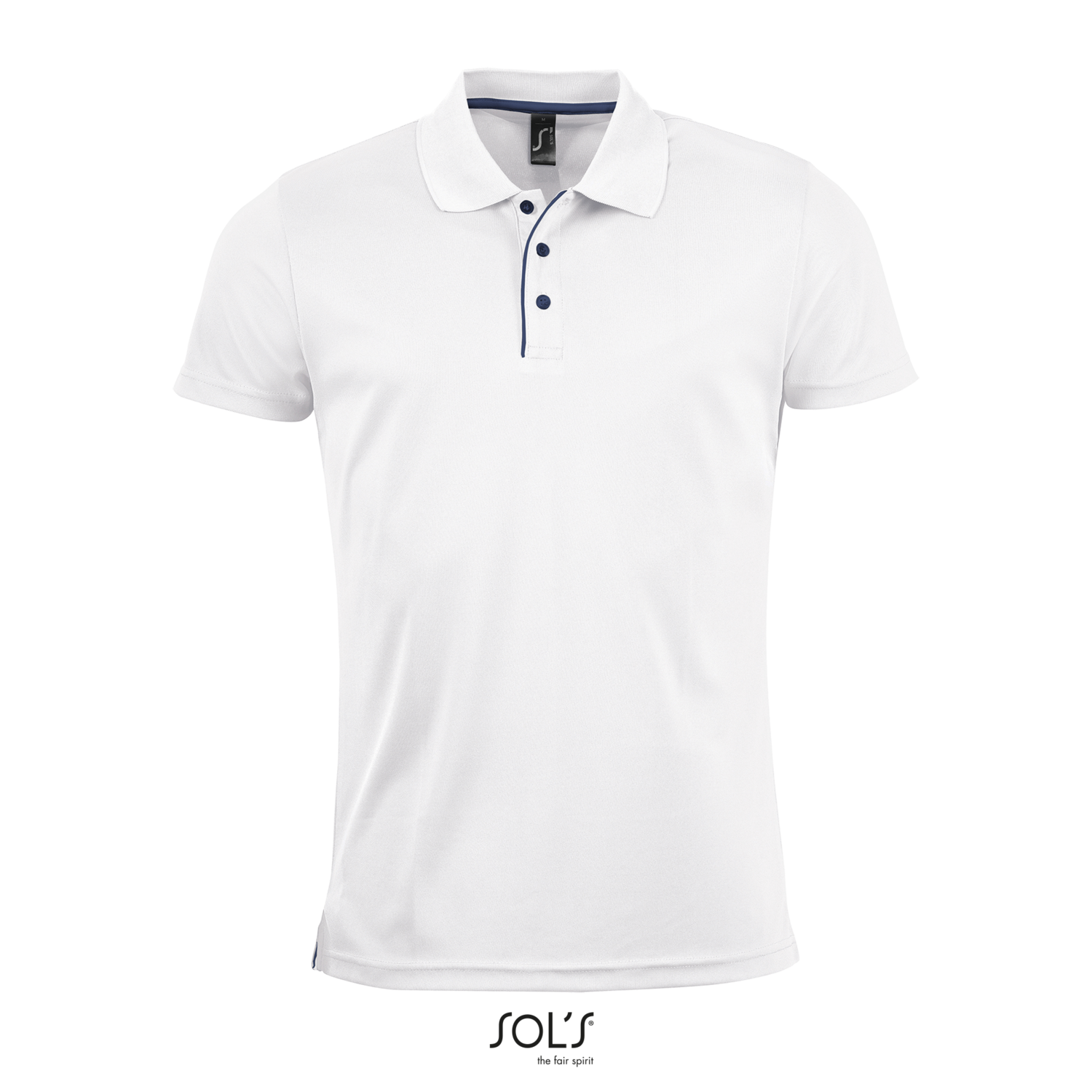Polo en poliéster deportivo de hombre, Color: Blanco